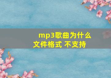 mp3歌曲为什么文件格式 不支持